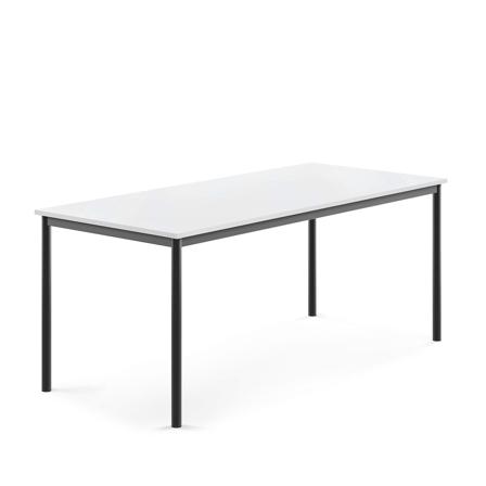 Tisch SONITUS, 1800x800x720 mm, Hochdrucklaminat weiß, anthrazit