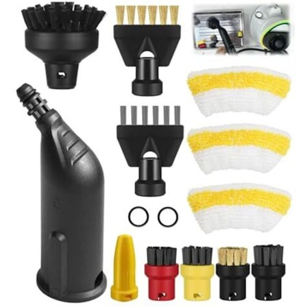 14 stk. Karcher SC1 SC3 SC5 SC4 SC2 damprenser tilbehør med forlenget dyse, buet dyse, rund børste kompatibel med Karcher