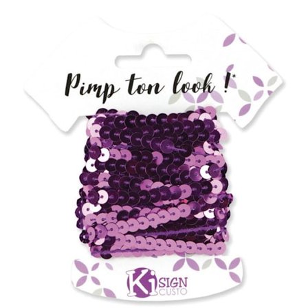 Ruban Pärlband Lila 6m Bredd 6 mm