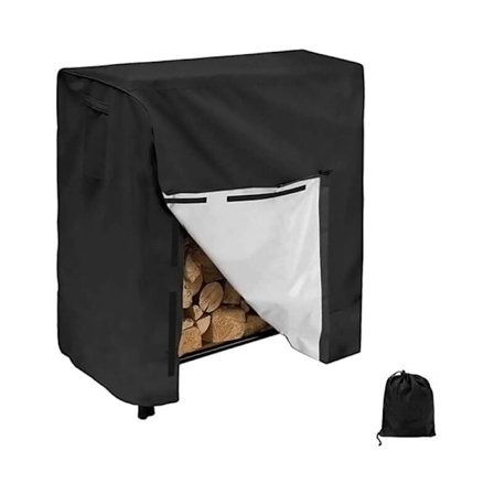 Vedstativ med Lokk Stor Kapasitet Utendørs Peis Vedholder med Vanntett 420D Oxford Vedstativtrekk Vedlagring 222642 tommer