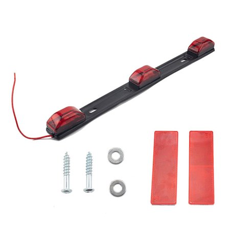 Rydningslys Stærk Rød 9 Led Id Lysbjælke Bagbremselampe Med Reflekstape Til Lastbil