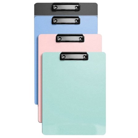 Sett med 4 plast klipsbrett, flerfarget klipsbrett med metallklips, klipsbrett for lege, sykepleier, lærer, student