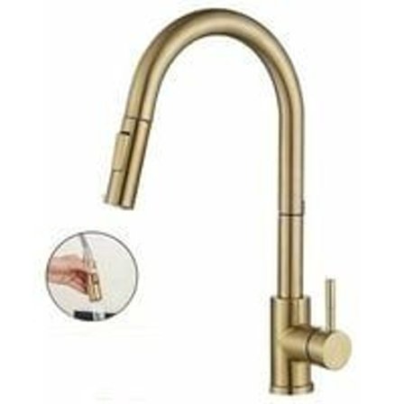 Kjøkkenkran, uttrekkbar jetmikser, høy tut, KLB