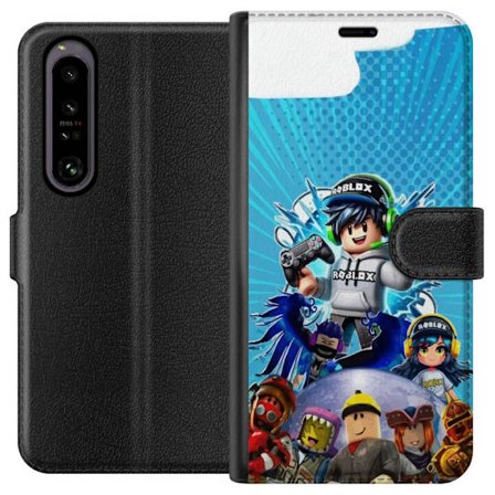 Kompatibelt Lommeboketui til Sony Sony Xperia 1 IV Roblox gamer karakter med headset og kontroller fargerik spillillustrasjon med energi