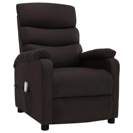 Vidaxl Massagefåtölj Mörkbrun Tyg Brun