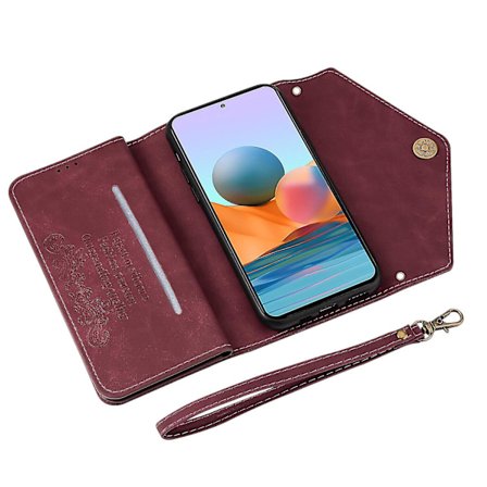 Nytt Kompatibelt Med Xiaomi Redmi Note 11 / Note 11s Deksel Avtakbar Crossbody Halsstropp Lanyard Deksel Glidelås Lommebok Skulderveske Med 6 Kort 