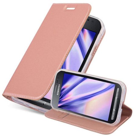 Coque för Samsung Galaxy XCover 3 Etui i KLASSISKT GULD-ROSA Hölster Case Cover Skydd med magnetisk stängning Plånbok Wallet