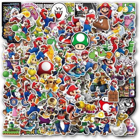 100 kpl Super Mario -tarroja vesipulloihin