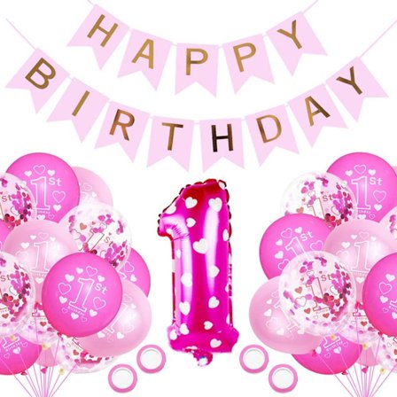 Födelsedag Dekoration 1 År Pojke, Dekoration 1:a Födelsedagen, Ballong Blå Konfetti För 1:a Födelsedagsfest Barnens Födelsedag Grattis På Födelsedagen