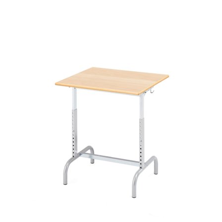 School desk 182, silver, birch laminate