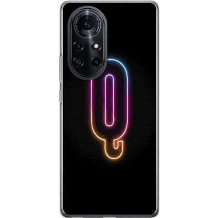 Kompatibelt Mobildeksel til Huawei Huawei nova 8 Pro Minimalistisk neonbokstav Q i skinnende farger mot mørk bakgrunn