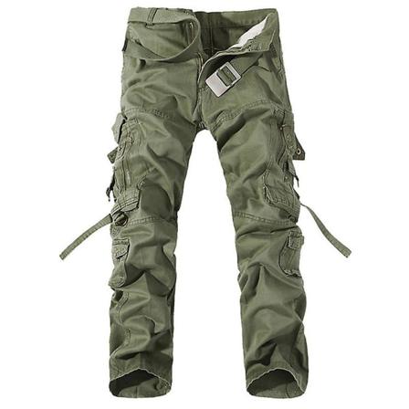 Pocket Cargo Byxor För Män Army Green 38