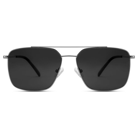 Occasus | Sorte Firkantede Polariserede Aviator Solbriller til mænd - Polariserede solbriller