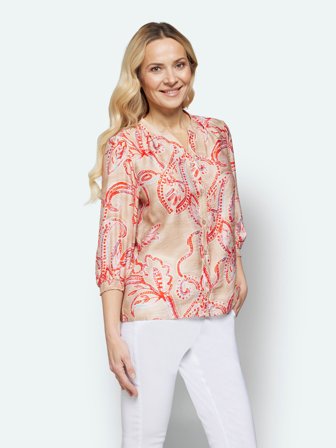 SIGNATURE - Skjorte - Rød Mix - Mønstret