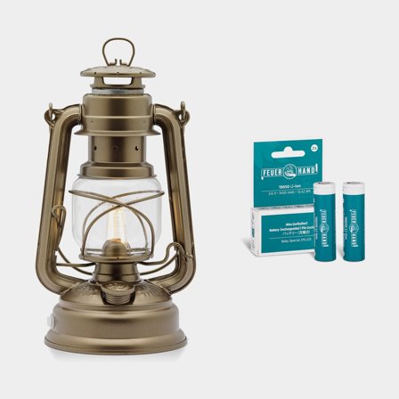 Myrskylyhty LED Feuerhand 276 (Baby Special) LED, 255 mm, Pronssi + ladattavat litiumioniakut