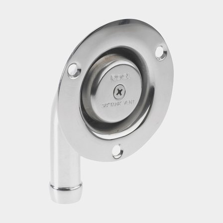 Ontluchtingsventiel Roca, roestvrij & zuurvast staal (SS AISI 316), 19 mm (3/4") slang, zilver
