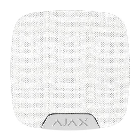AJAX Sirene, Superior HomeSiren for indendørs brug med ind/ud tone, batteri, justerbar: 81-105 dB, IP50, trådløs 2-vejs 868 MHz. Mat Hvid