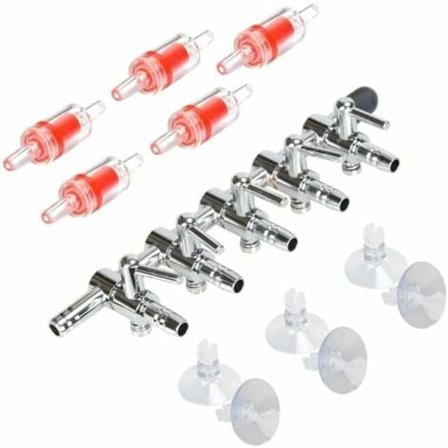 TS-5 Vägs Akvarium Luftflödeskontroll Spak Ventil Fördelare Separator Pump Tillbehör Luftledning Rör Slang Rörkoppling Akvarium P