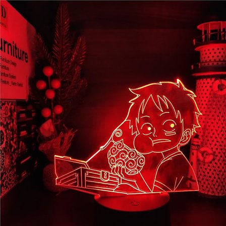 One Piece Luffy Nami Sanji Zoro Ace Chopper 3D Lampe LED Nattelys Romdekor Nattelys Anime Lampara Dekorasjon Bordlampe10