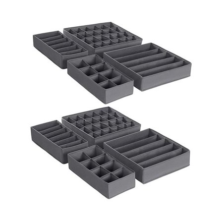 Sæt med 8 opbevaringsbokse til undertøj og tilbehør