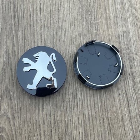 4-pack - Peugeot Navkapsel/Hjulemblem - Bil 60mm svart