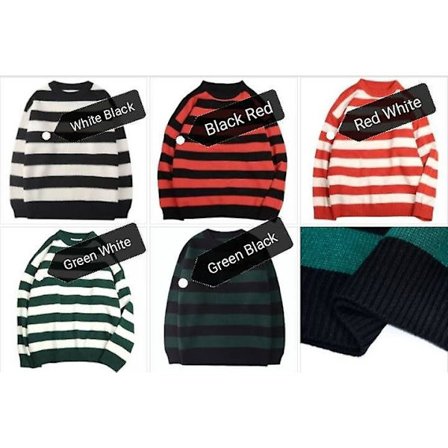 Tate tröja Vintertröja Randig tröja Kvinna Casual tröja Oversize par Harajuku tröja Varm tröja Sueter De Mujer Jersey