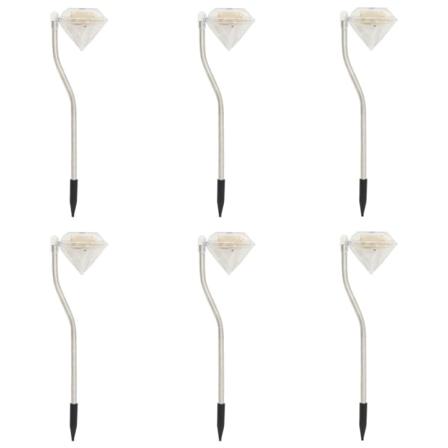 Vidaxl Soldrivna Trädgårdslampor Led 6 St 9x7,8x29,5 Cm Silver