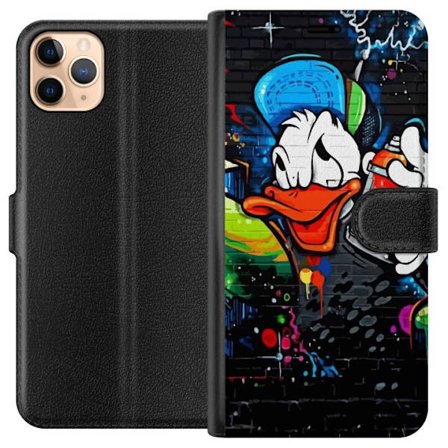 Apple iPhone 11 Pro Max Plånboksfodral Kalle Anka Graffiti Disney Design Roligt Barn Motiv
