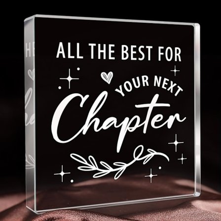 Eläkelahja naiselle miehelle, uuden työn jäähyväiset työkaverille Läksiäislahjat johtajalle - Nauti seuraavasta luvusta neliönmuotoinen akryylinen 