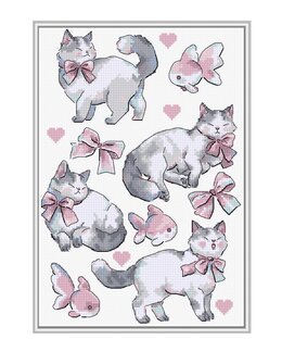 Broderikit Billede Katte - LetiStitch