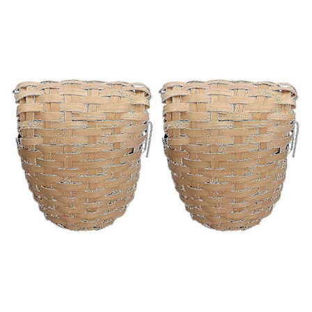 2 st Naturligt Bambu Bo Fågelholk Handgjord Fågelbo Med Krok För Utomhus Trädgård[D]