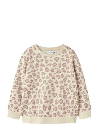 name it Nmfdavina Ls Sweat Fleece Bru Noos - Cream - 122-128
