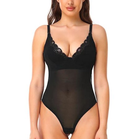 Dam Slimmande Shapewear Body Tummy Control Trosor Body Shaper Bröllopsfest Modellering Underkläder String Inbyggd BH Camisoles Svart