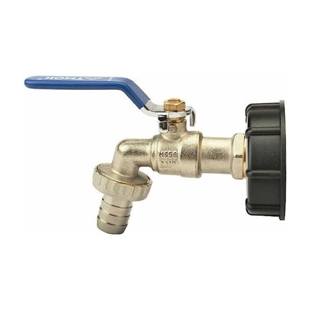 Tankkranadapter 3/4" gängad anslutning S60X6 Vattentank i mässing Ventilreservdelar eller 3/4" metallslanganslutning (blå)