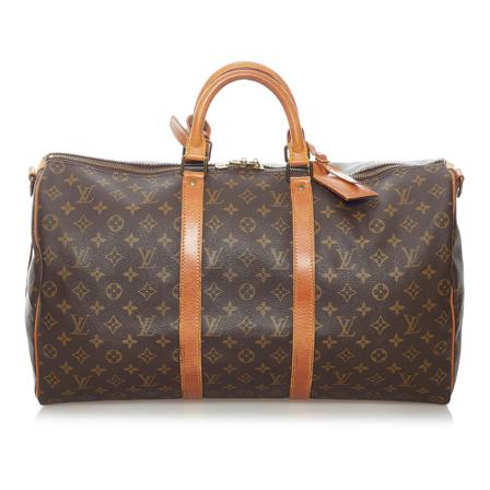 Louis Vuitton Vintage, Pre-owned Monogram Keepall Bandouliere 50 BAG Bruin, Dames, Maat:ONE Size,leather