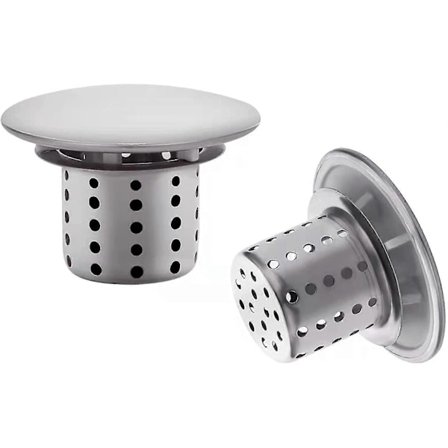 Badekarssi, Silar, 1,25 tommer Brusehårsamler, 2 stykker Rustfrit Stål Afløbshårsamler til Vask, Scrollsqy Badekarssi