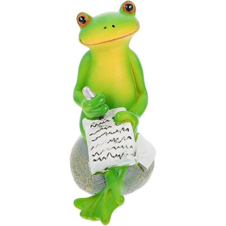 Miniatyr Havefrø Resin Frø Figur Siddende Statue Model Figurer Kage Topper