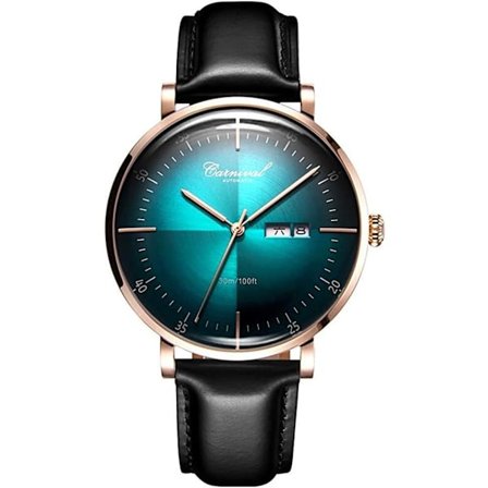 Luksusklokker Automatisk Klokke Menn Lærreim Casual Business Datoklokke