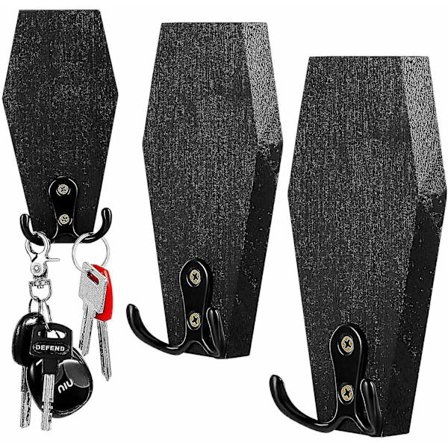 2 stk. Træ Hængende Kroge Halloween Kiste Nøgleholder