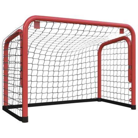 vidaXL Hockeymål med nät röd&svart 68x32x47cm stål&polyester Röd