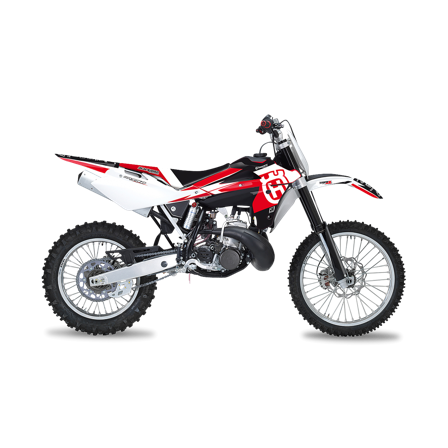 Kit Adesivi Completo Blackbird Dream 4 con Coprisella Bianco-Rosso-Nero - Husqvarna TC 510 2005-2007