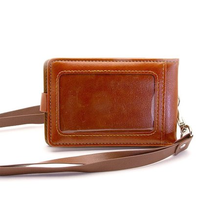 Sammenleggbar solid ID-holder / kortholder + lang stropp - Velg farge