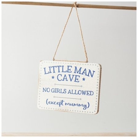 Träskylt Little Man Cave 16cm