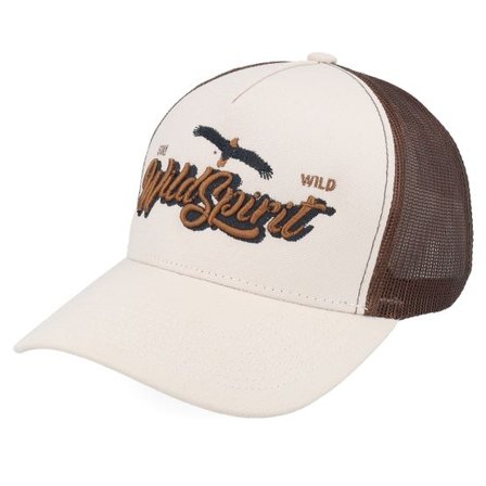 Wild Spirit - Beige trucker Keps - Pin Script Canvas Beige/Brown A-frame Trucker @ Hatstore