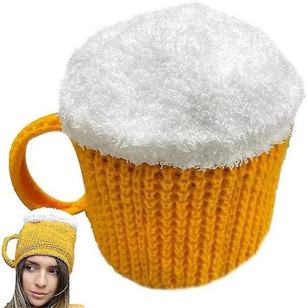 Unisex strikket ølkrus hue, skør sjov hæklet hue