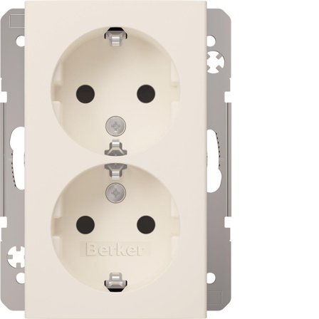 Hager 47791909 Vägguttagsinsats 2-vägs, X-plint, S.1 Vit, Strömbrytare & vägguttag