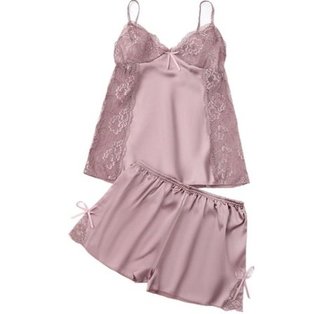 Romanttinen naisten tekosilkkinen yöpaita ystävänpäiväksi