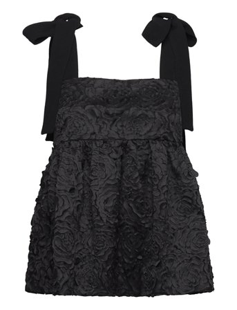 Contrasted Tie Top, 2320 Fil Coupé Black STINE GOYA