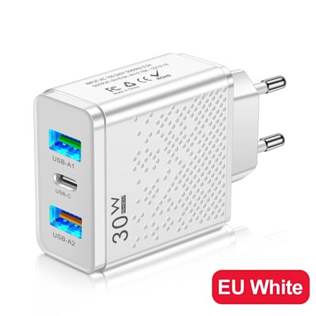 30W USB C Laddare Snabbladdning PD Snabbladdare 3.0 Väggladdare För Telefonadapter För iPhone 15 Xiaomi 13 POCO Samsung Oneplus