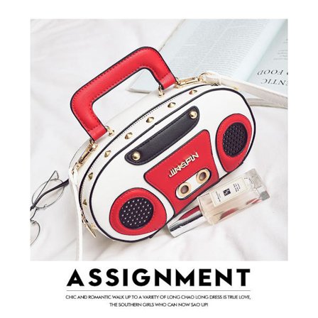 Personlighed Retro Radio Form Taske Damer Sød Håndtaske Skuldertaske Messenger Taske Rock Crossbody Taske